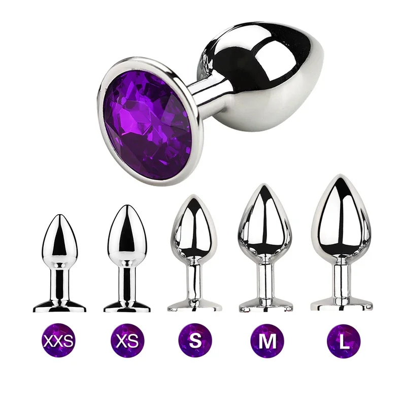 1Pcs, Metal anal plug Jewelry base, novice to senior player 5 size, Butt g-point massage, sex toys