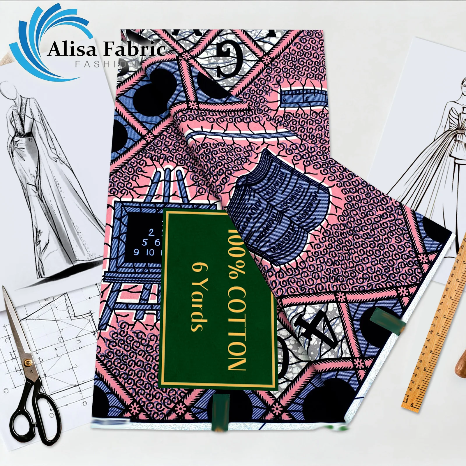 

Новые поступления, суперткань, африканская восковая ткань, 6 ярдов для африканской культурной одежды, прочное плетение премиум-класса, идеально подходящее для индивидуальных нарядов