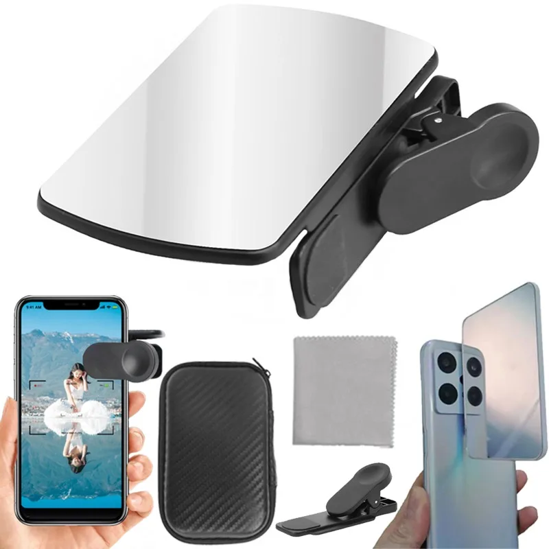 Phones Camera Mirror Reflection Clip for Iphone Samsung Xiaomi Reflection Camera Clip Selfie Reflector Phone Shooting Supplies