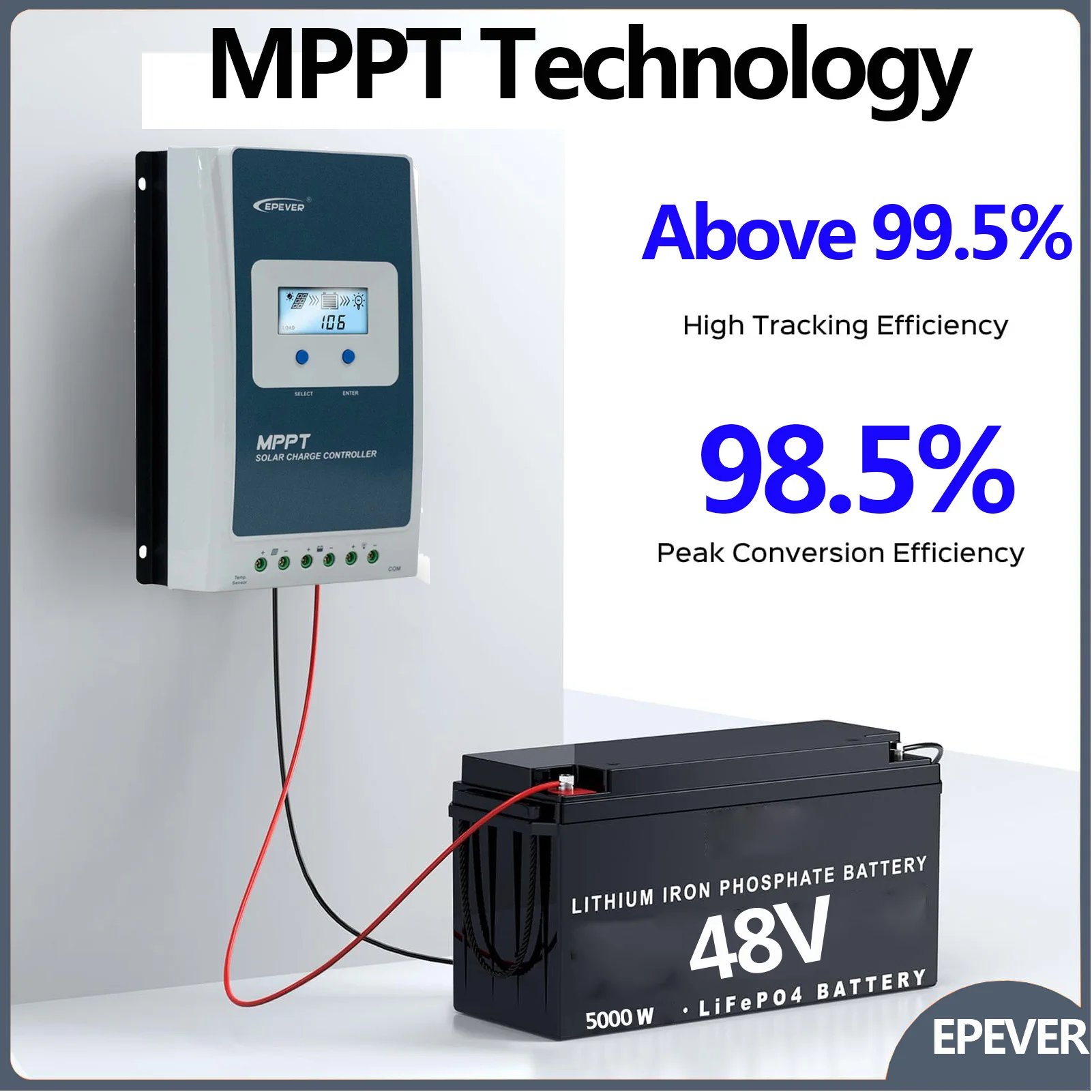 Imagem -03 - Epever-mppt Controlador de Carga Solar Max pv Entrada 200v Bateria Voltage12 24 36 48v Auto Identificar Suporte Lifepo4 Tracer10420 100a