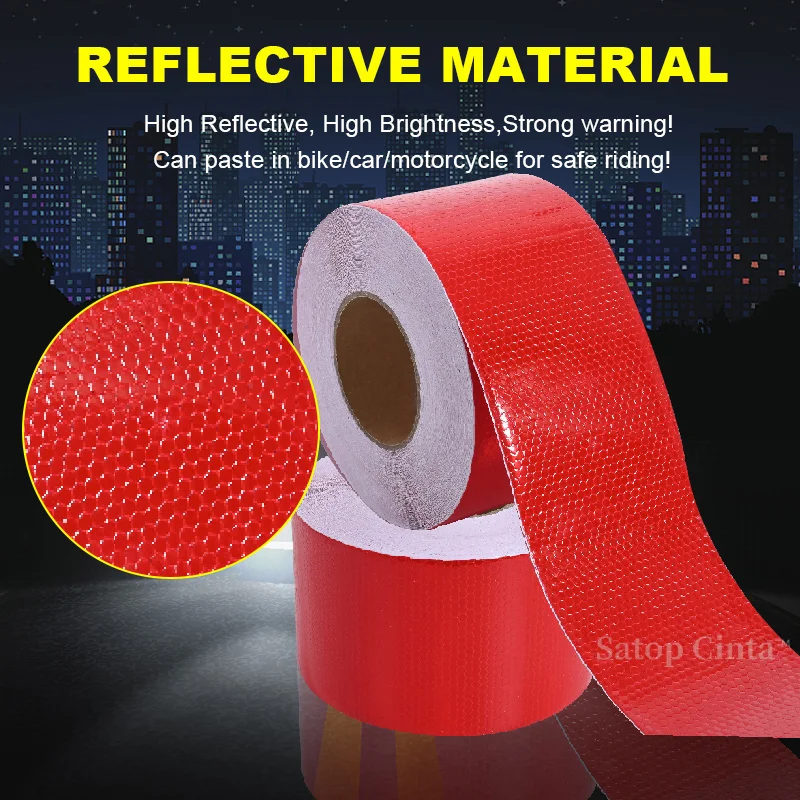 Waterproof White Red Yellow Fluorescent Reflective Tape 4Inch High Visibility Warning Safety Adhesive Car Reflector Sticker 50M