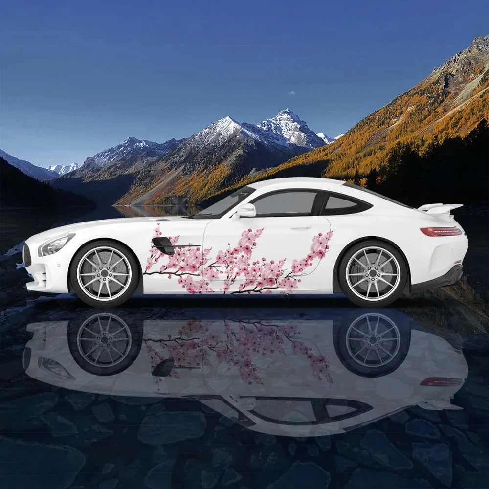 

Japanese Cherry Blossoms Car Livery, Universal Size, Japanese Theme Vehicle Wrap, Large Vehicle Graphics