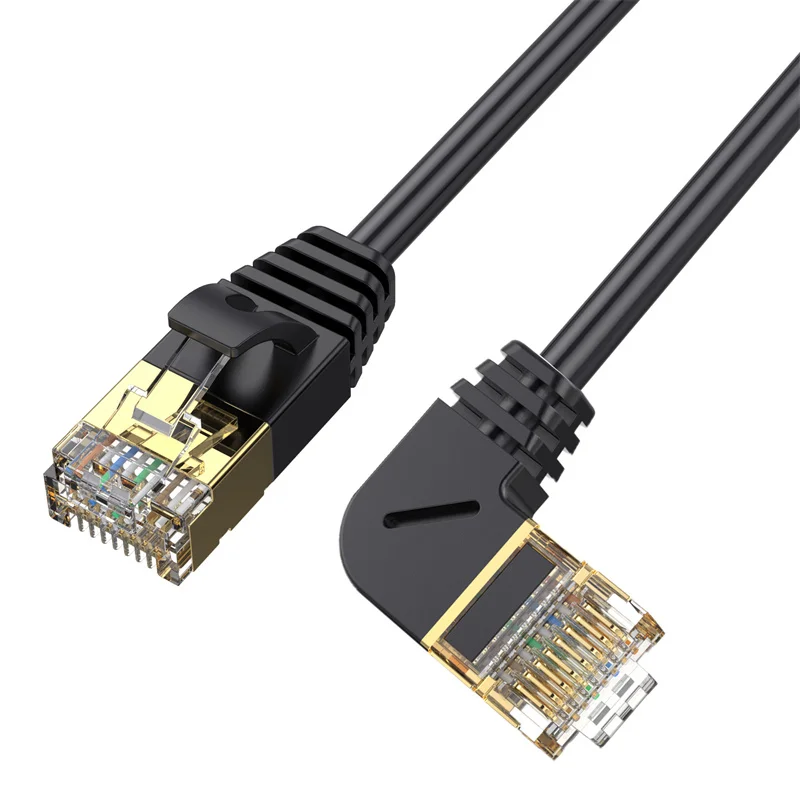 Cable Lan de red CAT8 para ordenadores portátiles, Cable RJ45 de 90 grados, arriba y abajo, izquierda y derecha, 40Gbps, 2000MHz, para enrutador PS 4