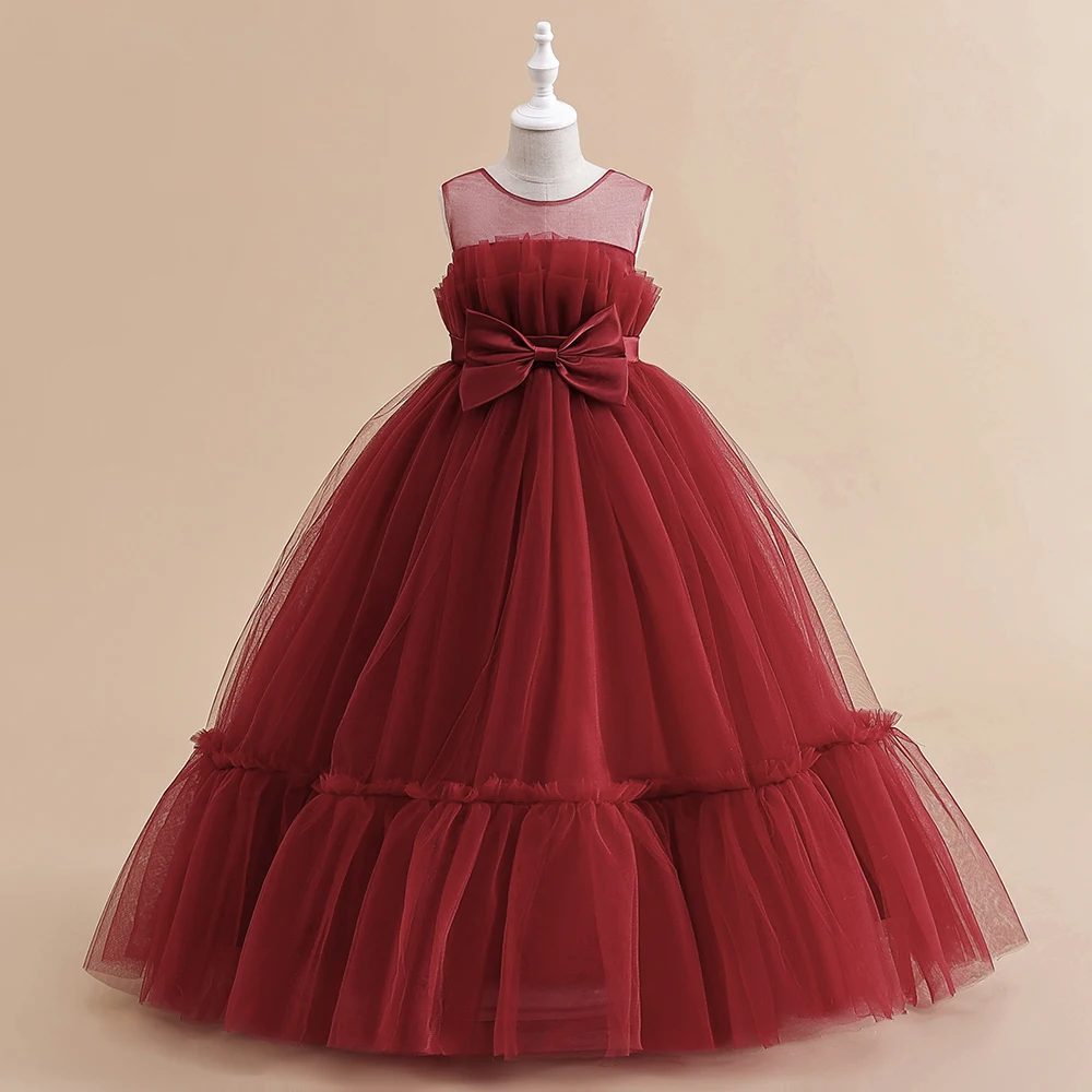 Fluffy Bridesmaid Party Girls Dress Elegant Tulle Wedding Princess Prom Dresses for Girl Pageant First Communion Christmas Gown