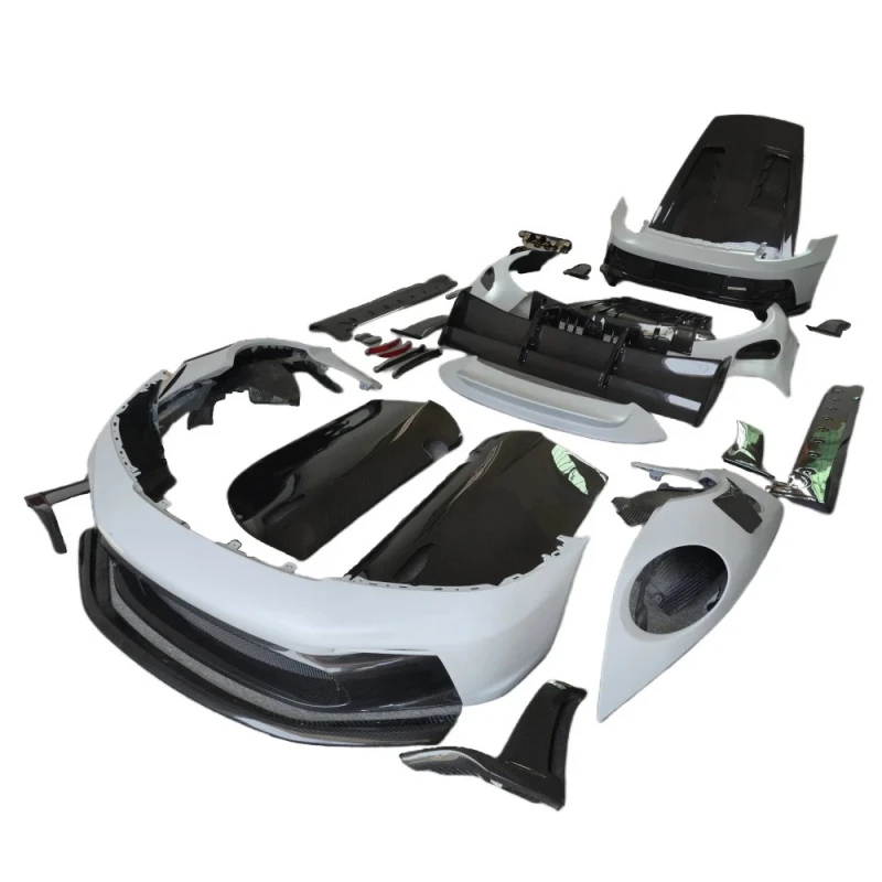 Practical 992 Body Kit GT3RS Style Front Rear Bumper Exhaust Semi Carbon Sport Universal Fit Car Guard