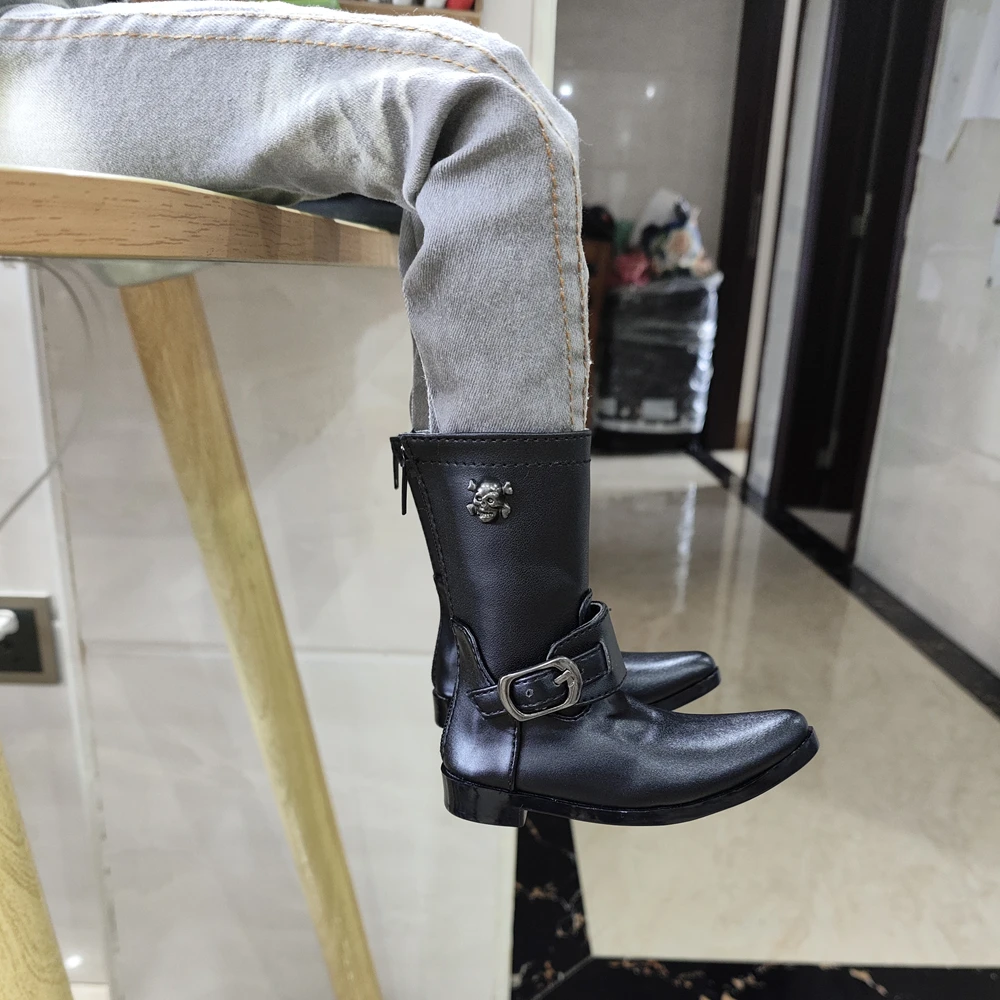 70CM 1/3 1/4 uomo ragazzo BJD MSD Dollfie Stivali in pelle sintetica PU Scarpe scarpe nere YG330