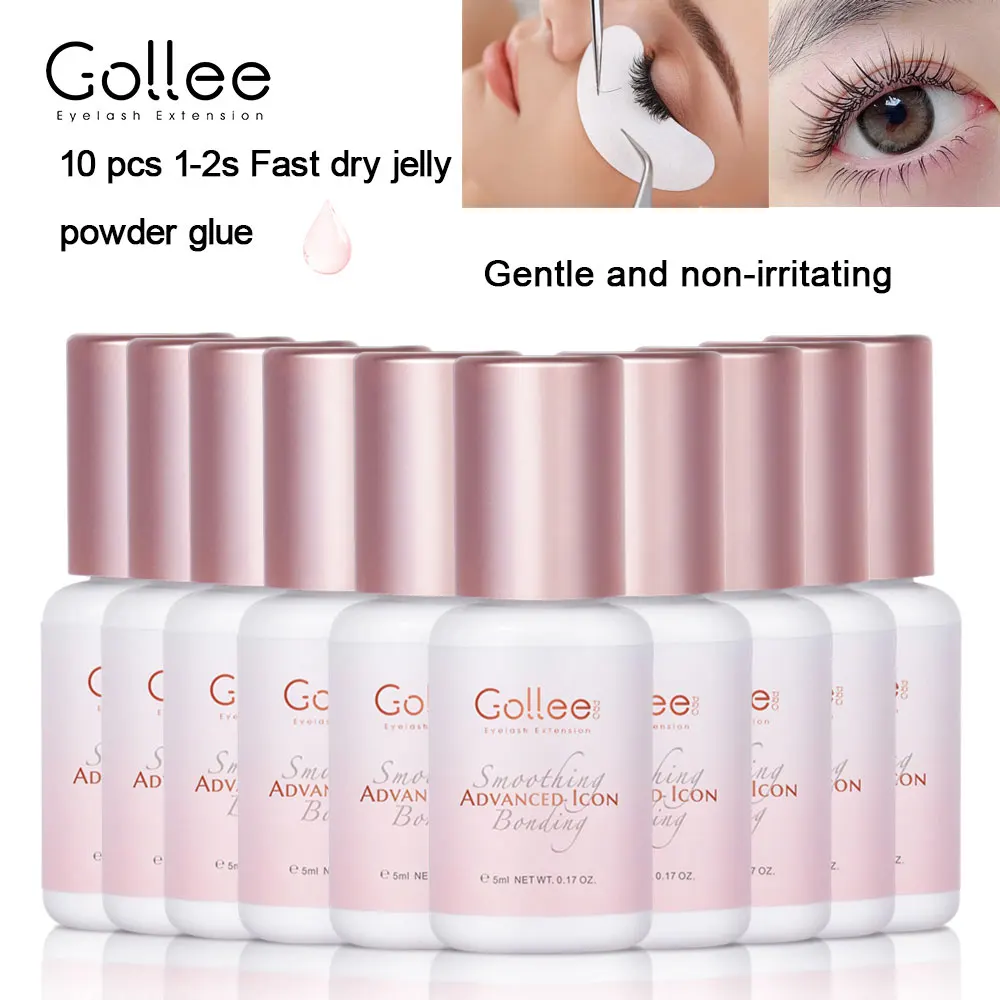 

Gollee 0.5s Fast Dry Adhesives for Eyelash Extensions Lash Glue Lasting 5-8 Weeks Waterproof Professional Eyelashes Glue Makeup