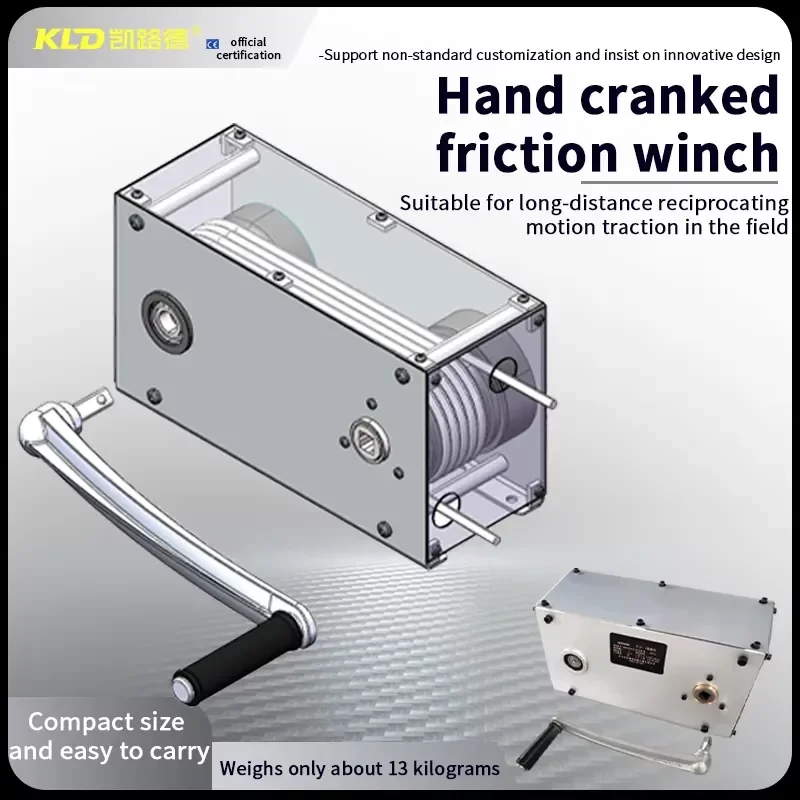 Friction Winch with Hand Crank for Mountain Transportation Reciprocating Back-and-Forth Traction System