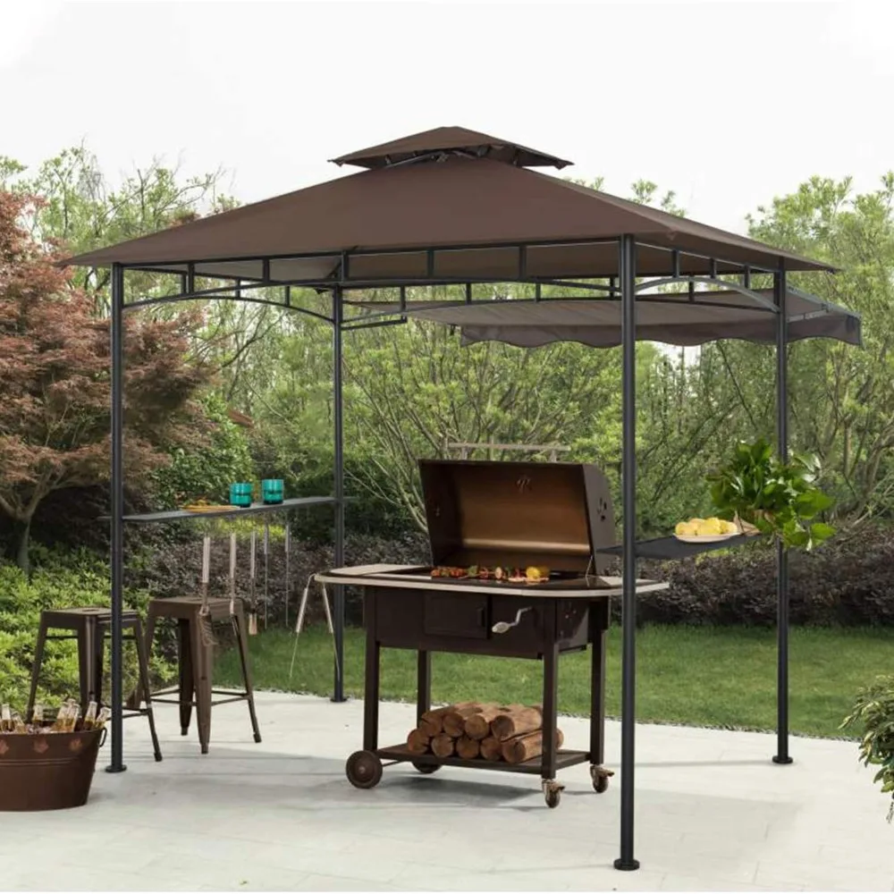 

Pergola Terrace Canopy Tent With Retractable Side Awnings Gazebo Shed Shade Garden Supplies Home