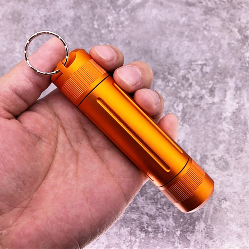 Aluminum Alloy Airtight Pill Container Bottle Portable Outdoor EDC Single Chamber Capsule Holder Waterproof Medicine Case Box