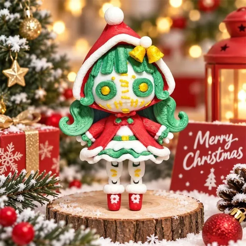 3DPrinted Articulated Doll Christmas Style Multi-joint Movable Action Figure Desktop Ornament Holiday Gift Collectible Model Toy