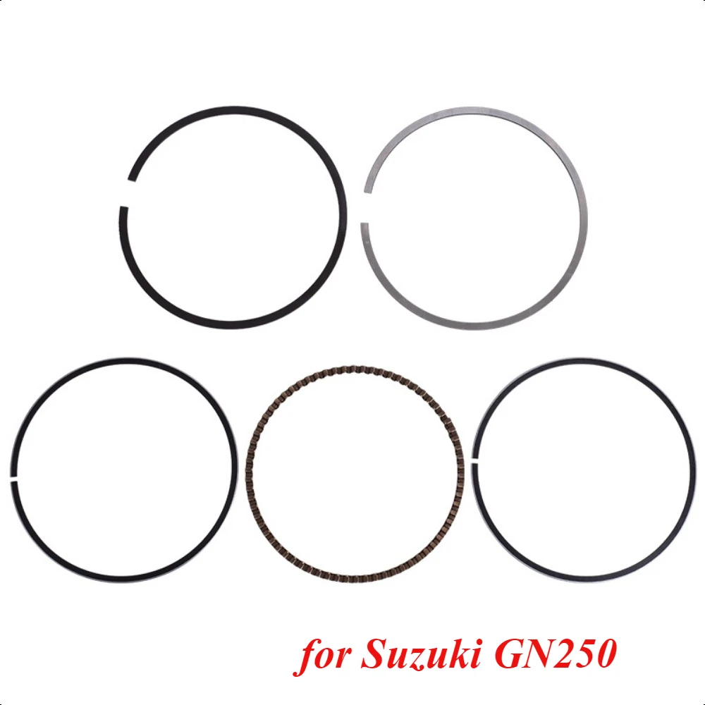 72mm Engine Piston Rings 12140-49270-000 for Suzuki GN250 1981-2001 GZ250 1998-2011 SP250 1982-1985 ST250 2002-2007 TU250X