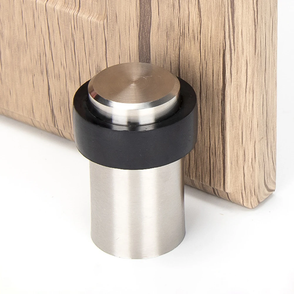 Door Stop Kit Anti Collision Silver Stainless Steel Door Stopper with Rubber Protection Long lasting and Modern Design