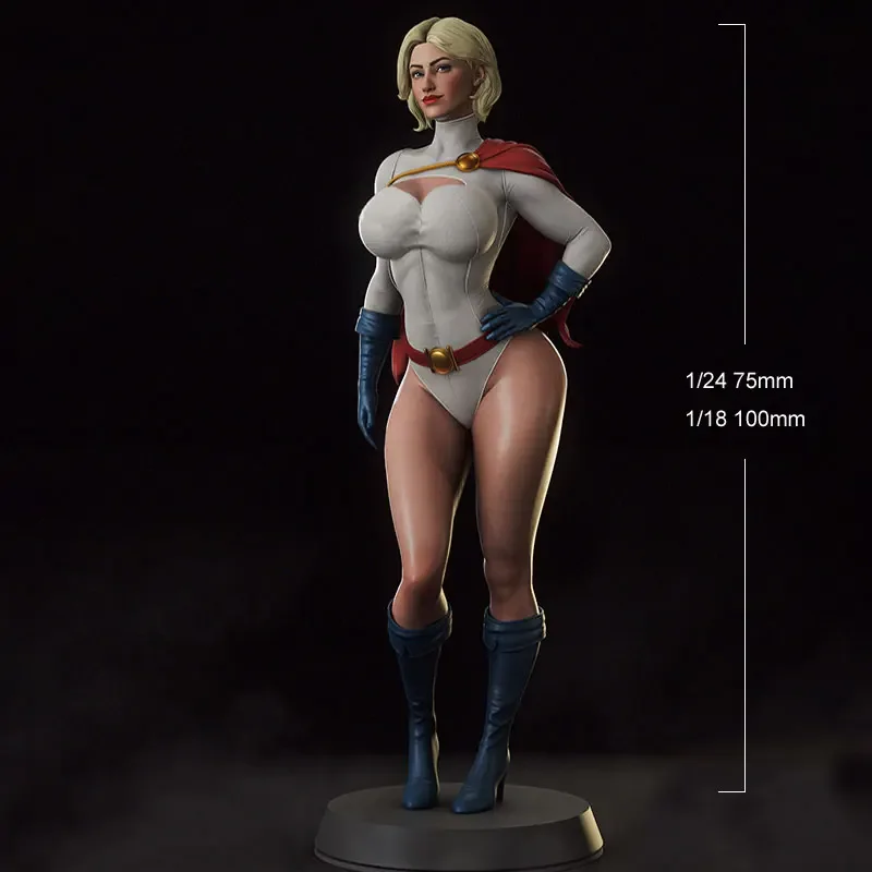 1/24 75mm 1/18 Resin model Retro Female Hero Action Figure  Detailed Collectible Figurine Statue for Hobbyists 1452