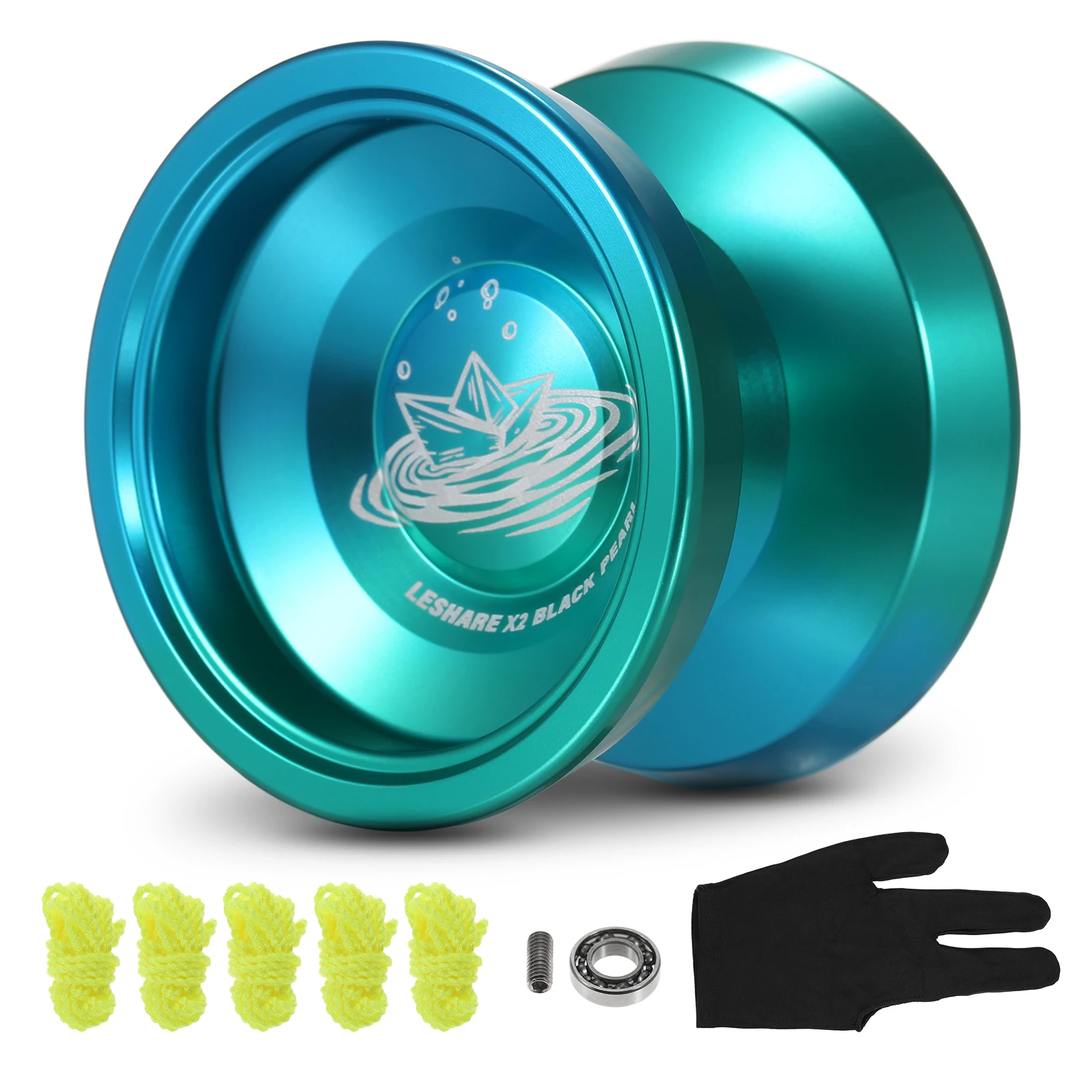 2 Pack Aluminum Yoyo Balls Competitive Yo Yo Gift with Bearing Strings and Gloves