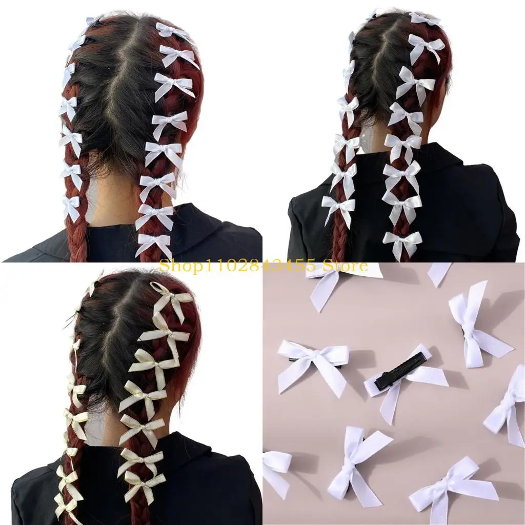 

49MC 15 шт., мини-заколки для волос с бантом для женщин и девочек, маленькие милые заколки для волос с бантиком, однотонная для