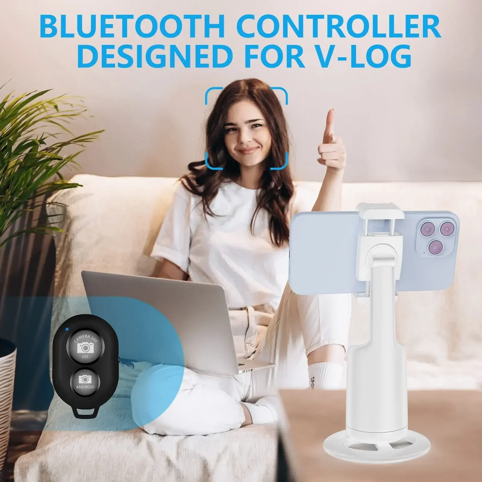 New Mini Selfie Stick Intelligent Ai Automatic Face Tracking Shooting 360 Degree Rotation Follow Live Phone Holder Gimbal