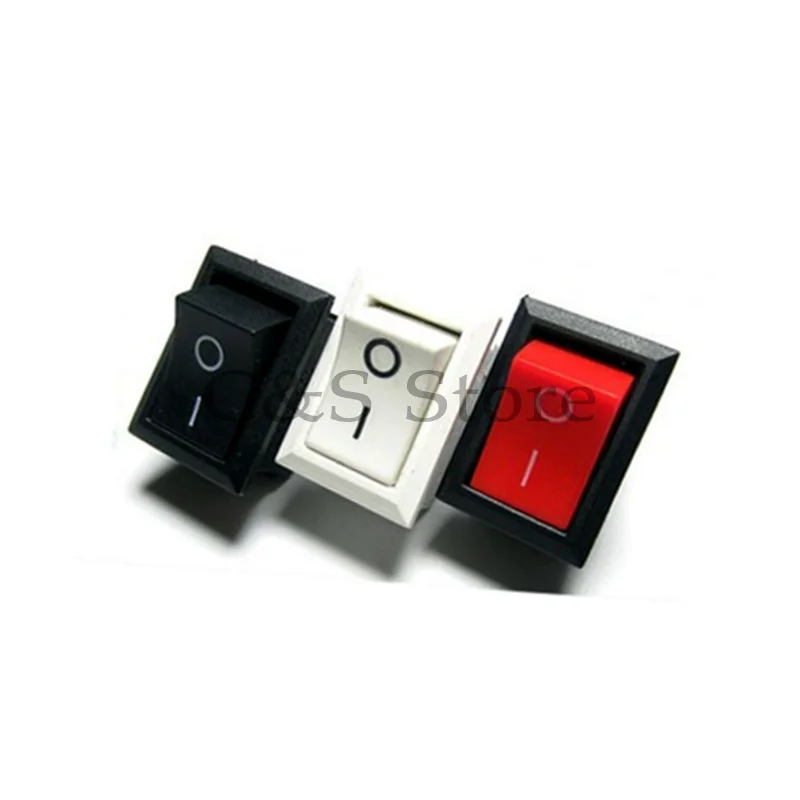 10pcs KCD1 Push Button Switch 15x21mm SPST 2Pin 6A 250V Snap-in on/Off Rocker Switch 21MM*15MM Black Red White