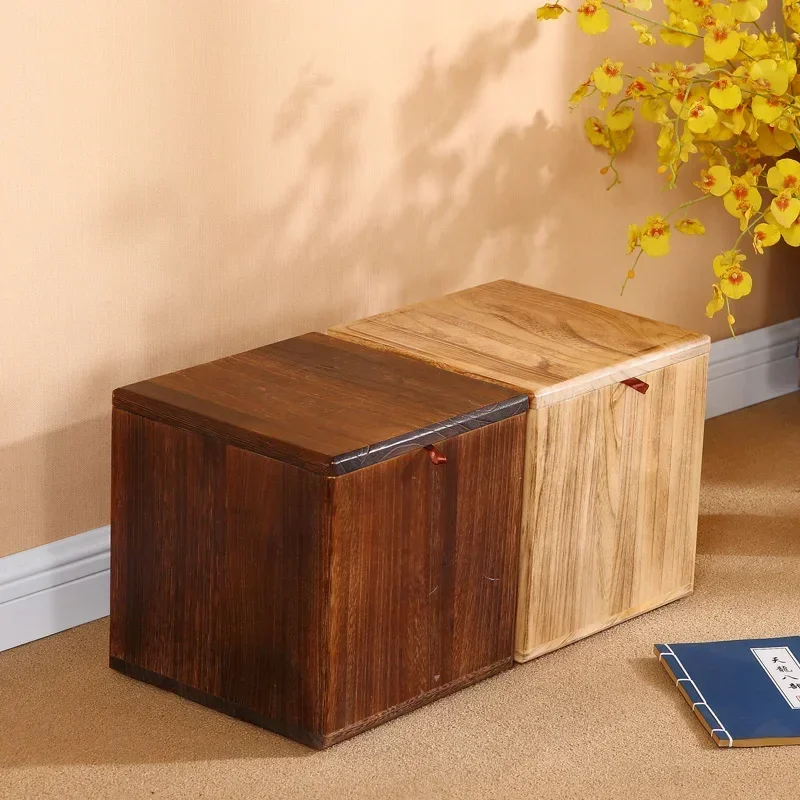 Vintage Shoe-Changing Stool– Solid Wood Bench, Entryway Chair, Vanity Seat, Portable Home Furniture