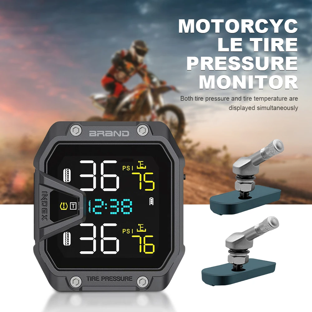 

Motorcycle TPMS Tire Pressure Monitoring System with 2 Sensors IP65 Waterproof Wireless Tire Pressure Monitoring System