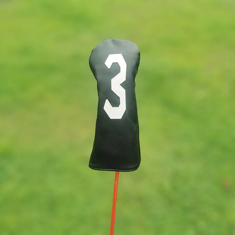 The font size of large number Golf Club #1 #3 #5 Wood Headcovers Driver Fairway Woods Cover PU Leather Head Covers