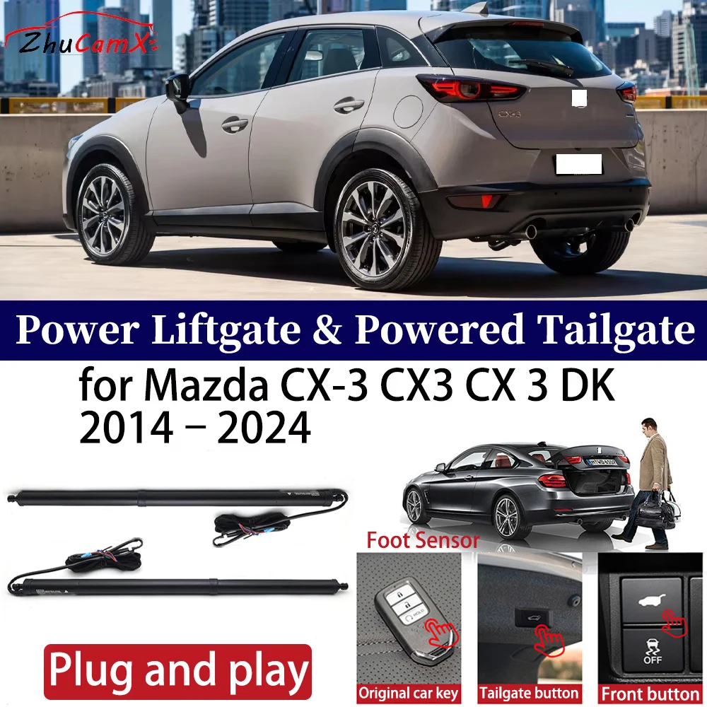 

ZhuCamX for Mazda CX-3 CX3 CX 3 DK 2014–2024 Car Power Liftgate Automatic One-Click Powered Tailgate Strut opener Plug and play
