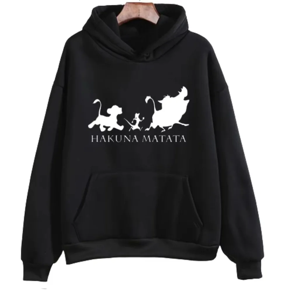 هاكونا ماتاتا مضحك إلكتروني طباعة هوديس الرجال ديزني الكرتون الأسد الملك الجرافيك البلوز Harajuku بلوزة كاجوال بلايز #3