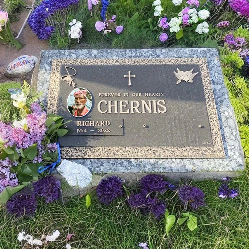 2D Flat Not 3D 1pc Custom Photo Memorial Headstone Tile Perfect for Cemetery Decoration Mother'S Day Oval Gravestone Marker