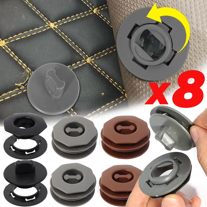 4/8szt Klamra mocująca do dywaników samochodowych Odłączana dwuwarstwowa podkładka pod stopy samochodowe Antypoślizgowa klamra zaciskowa Uniwersalny samochodowy skórzany uchwyt do dywanów