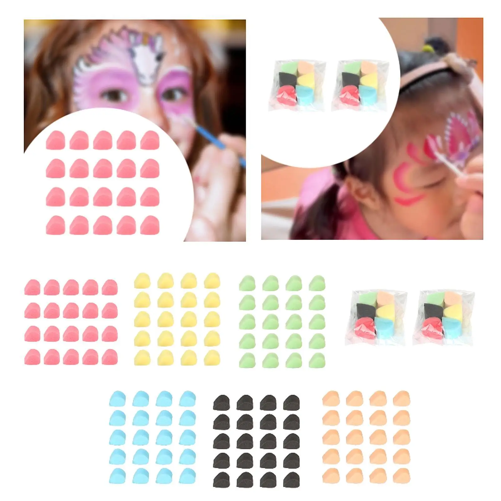 20x Gesichtsbemalungsschwämme Set Gesichtsbemalungsschwämme zum Basteln von Körperkunst und Kunstwerken