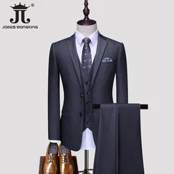 M-5XL Blazer gilet pantaloni Boutique Prom Party Slim Tuxedo tinta unita uomo Business Office Casual abito formale sposo abito da sposa