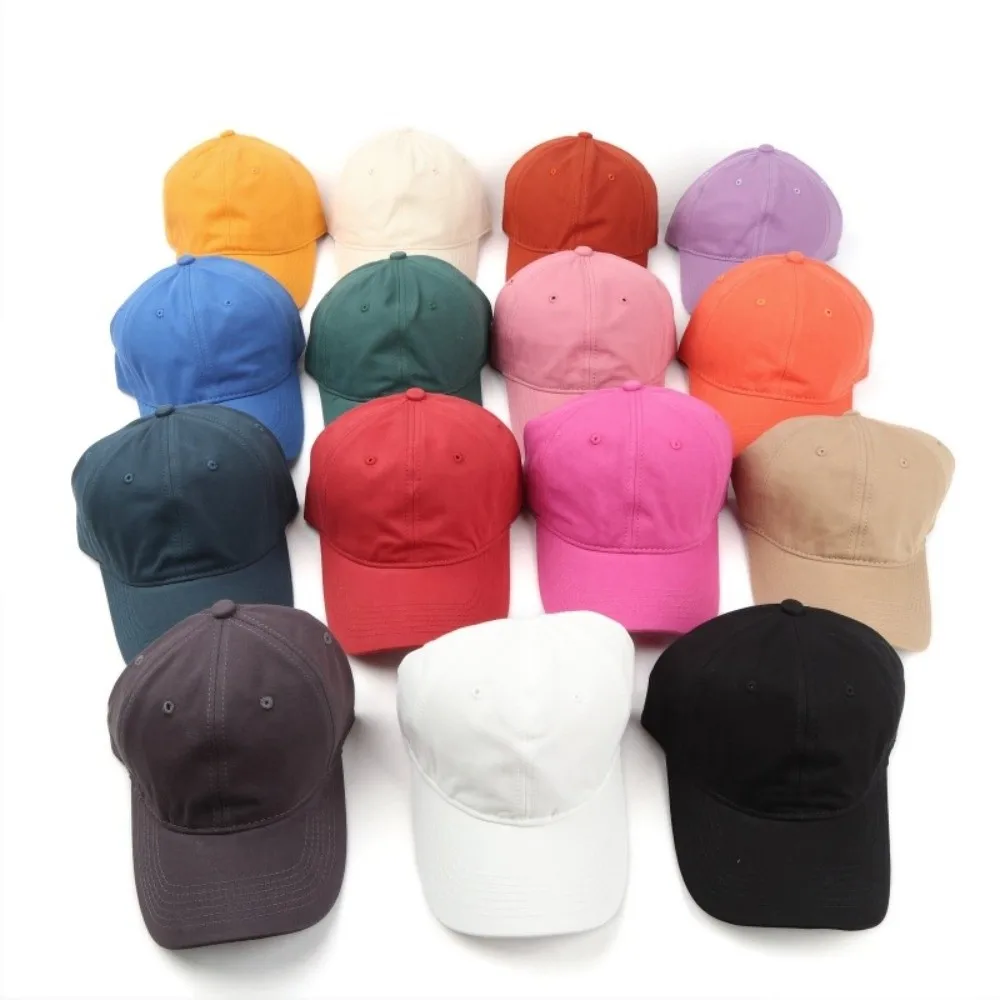 قبعة الشمس بسيطة للجنسين بلون سادة قبعة بيسبول عادية من القطن الكوري قبعة ناعمة كاجوال رياضية ظلة في الهواء الطلق