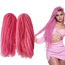 6 Packs Synthetic Hair Bulk Pink Color Mary Braids Hair Extensions for Box Braiding Black Woman
