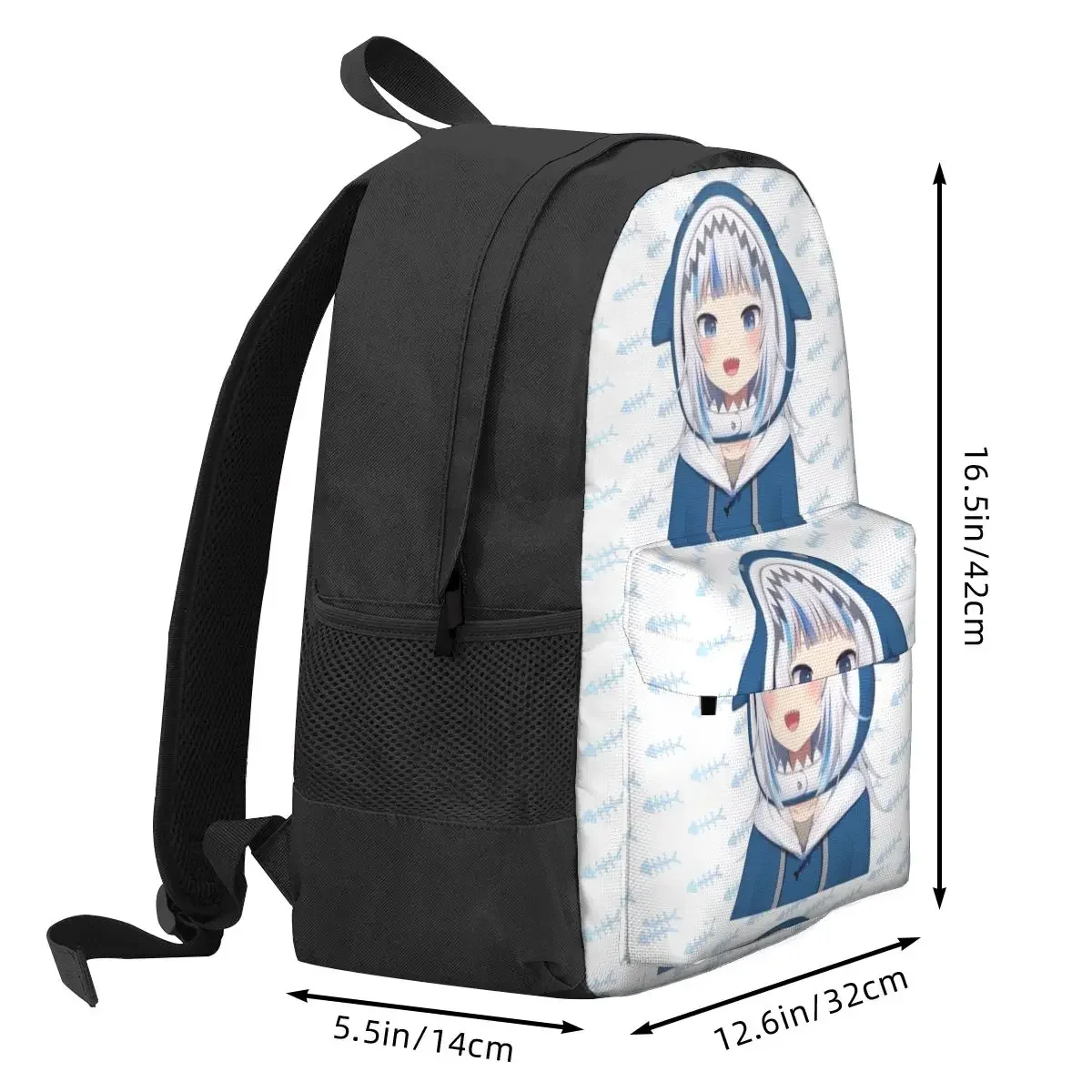 Gawr Gura zaini ragazzi ragazze Bookbag studenti borse da scuola cartone animato bambini zaino Laptop zaino borsa a tracolla grande capacità