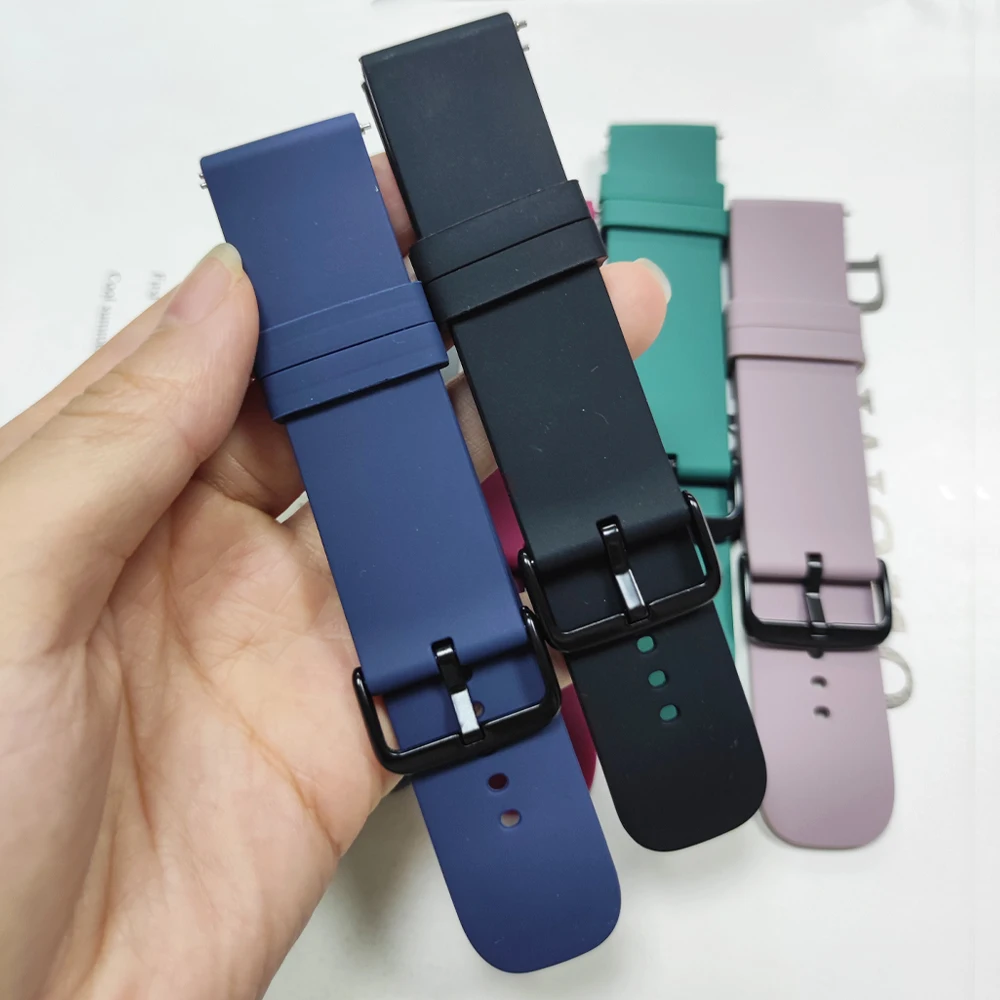 20mm 22mm Smart Watch Strap for Amazfit Balance 3 2 Ultra Sport Rubber Bracelet for Amazfit Bip Max Bip6 5 3 U Pro/Active 3 Belt