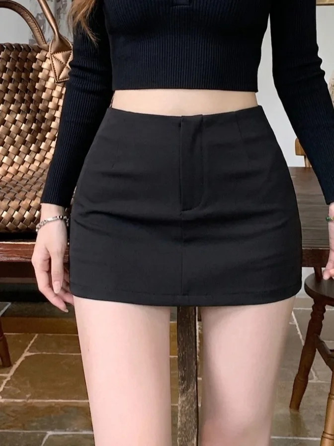 High Waist Pure Desire Sexy Safety Pants Slimming Half-length Skirt Trendy Bodycon  Skirt Commute Korean Style Women's Fa...