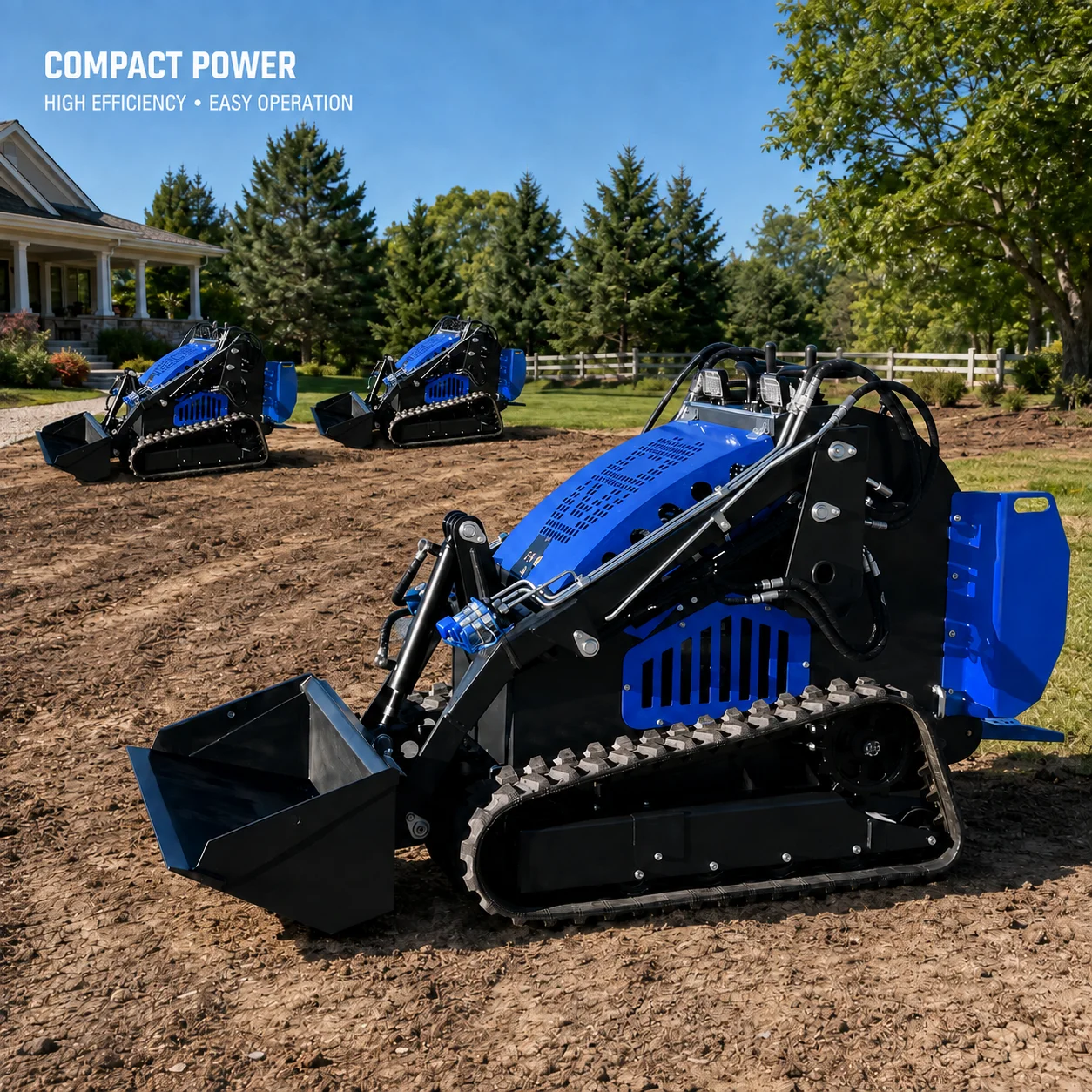 Small Compact Track Loader Mini Skid Steer Loader Powerful Hydraulic Crawler Machine with Bucket for Farm and Construction