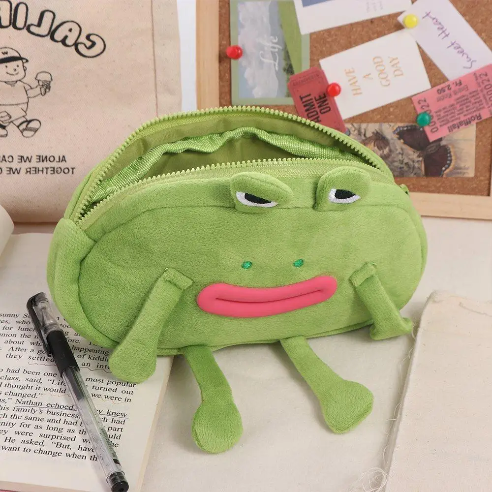 Desktop Organizer Big Mouth Frog Pen Bag Large Capacity Cosmetic Pouch Stationery Pouch Pencil Holder Pencil Cases Award Gifts