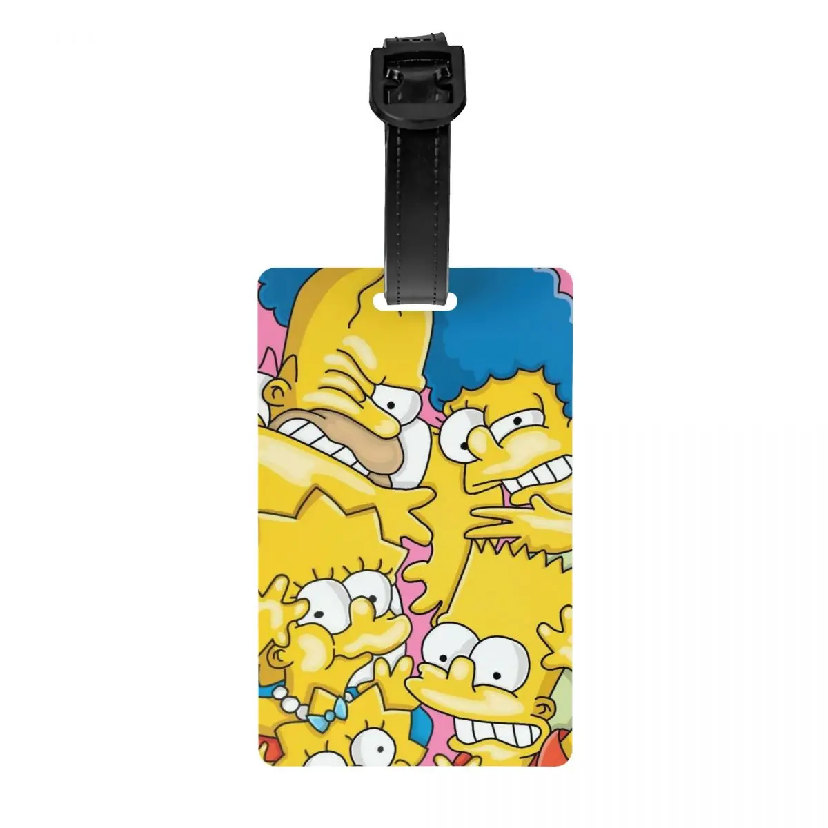 

Пользовательская багажная бирка The Simpsons Bart с именной карточкой, мультяшная конфиденциальная обложка, идентификационная этикетка для дорожной сумки, чемодана