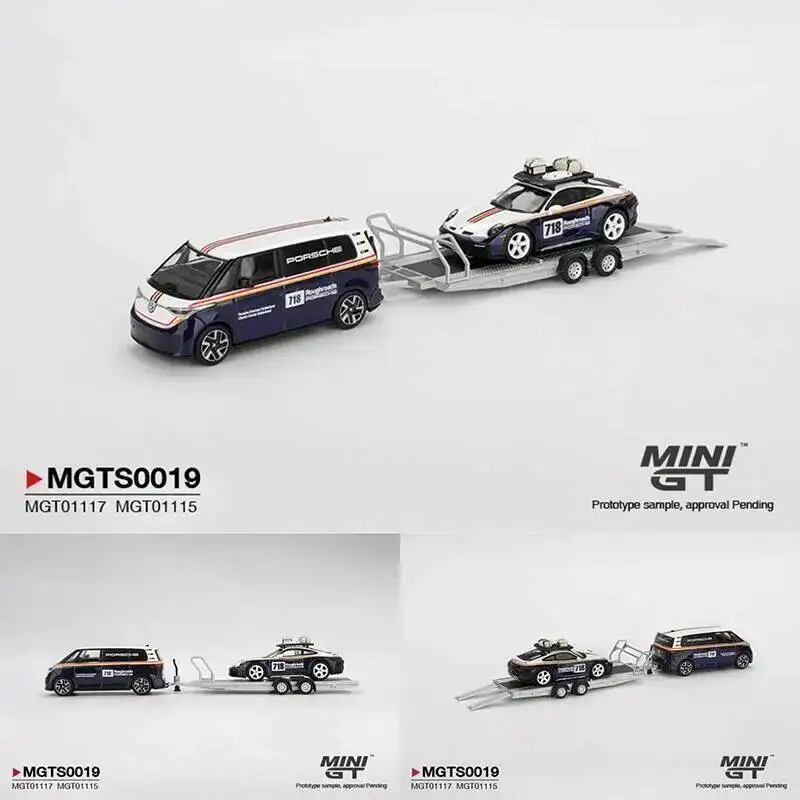 

Предпродажа MINIGT 1:64 Dakar Porsche 911, идентификатор Volkswagen. Набор литых под давлением моделей автомобилей Buzz Porsche Centrum Gelderland Roughroads