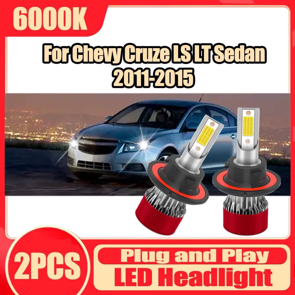 

2PCS Car LED Headlight Canbus No error Turbo Auto Headlamps 30000LM 150W 6000K Super White For Chevy Cruze LS LT Sedan 2011-2015