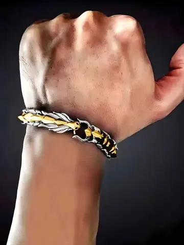 3 Color 20CM Men's Viking Domineering Dragon Vintage Punk Hiphop Bangle Bracelet Birthday Gift