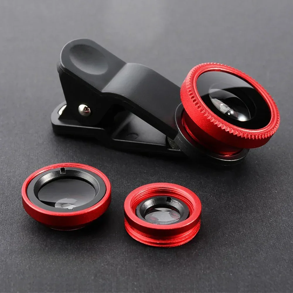 3-in-1 Kit Fisheye Mobile Phone Camera Lens 0.67X Zoom Wide Angle Macro HD Lens With Phone Clip For Iphone Samsung Xiaomi Huawei