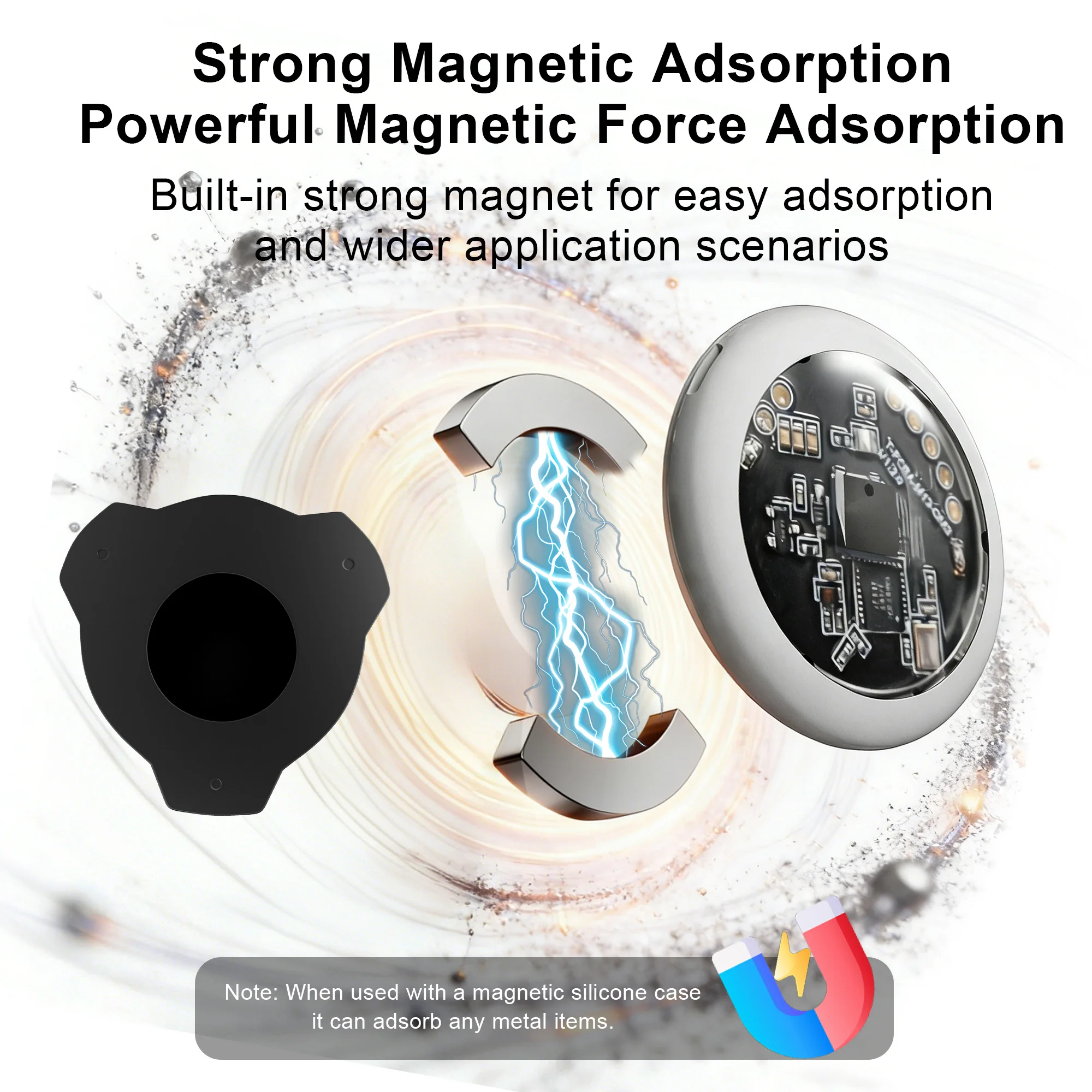2 Pack Magnetic Protective Case Smart Tracker with Silicone Cover Bluetooth Locator for IOS Find My