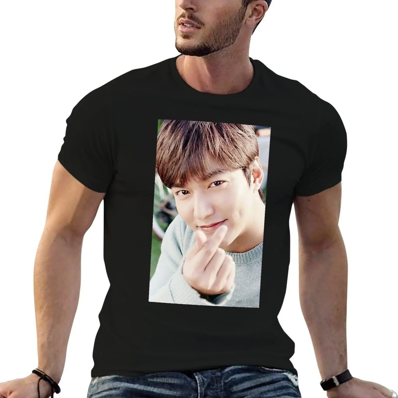 

Футболка Lee Min Ho Love, мужские футболки, облегающая мужская футболка, хлопковая футболка высокого качества