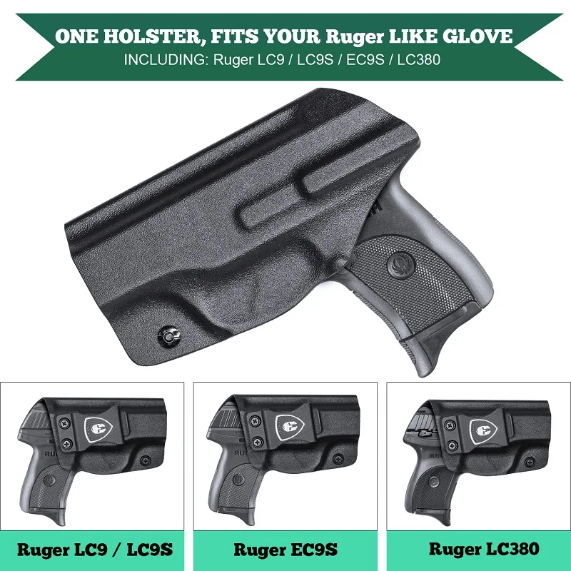 IWB KYDEX Holster Fit: Ruger LC9 / Ruger LC9S / Ruger LC380 / Ruger EC9S Inside Waistband Holster Concealed Carry Right