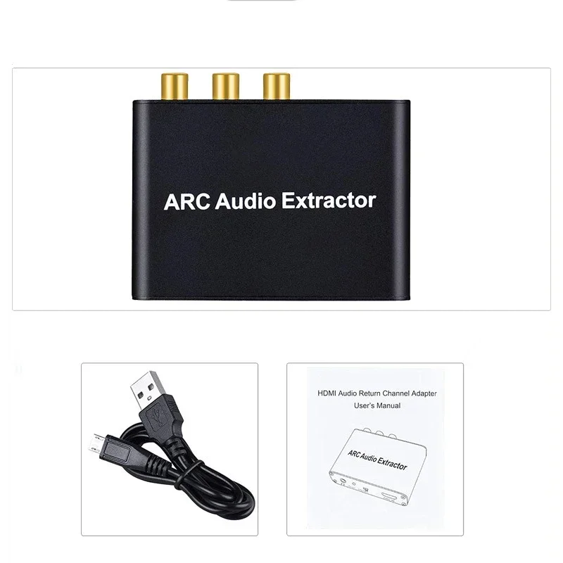 ARC Audio Extractor to L/R Coaxial SPDIF Jack Return Channel Converter For Fiber RCA Headphone