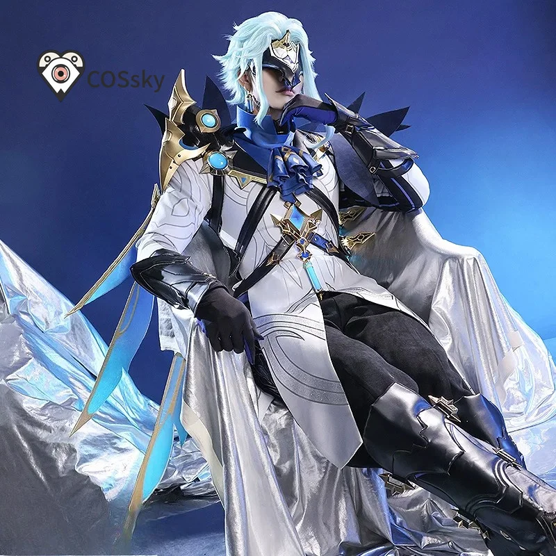 

Game Genshin Impact Il Dottore Zandik The Doctor Cosplay Costume men new handsome uniforms mask coat prop gloves Halloween suit