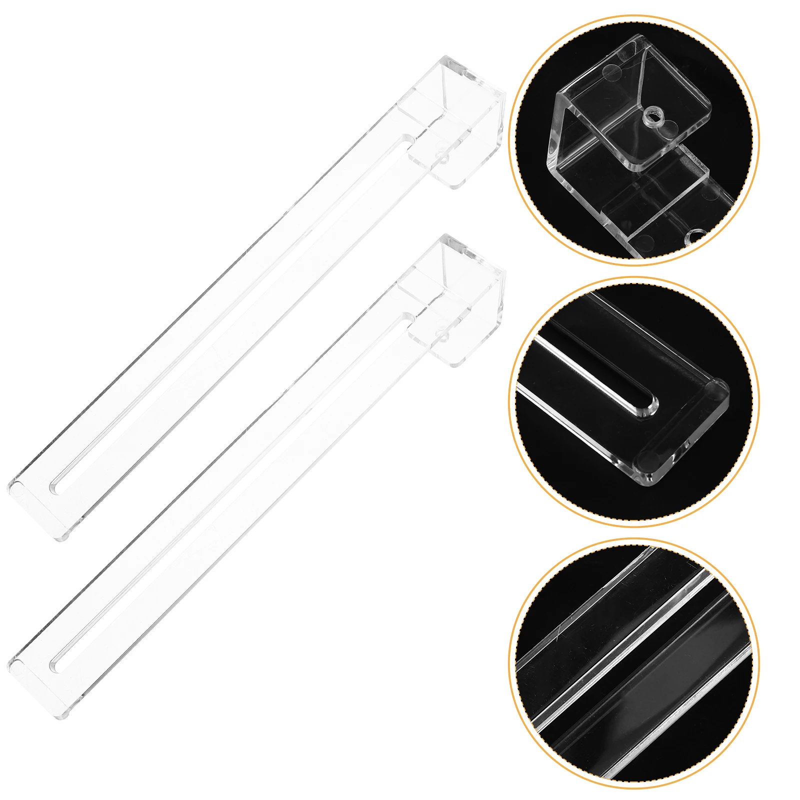 

2 Pcs Aquarium Hooks Clear Adjustable Hangers Fish Tank Accessories Betta Turtle Basking Spot Climbing Ramp Supplies Space