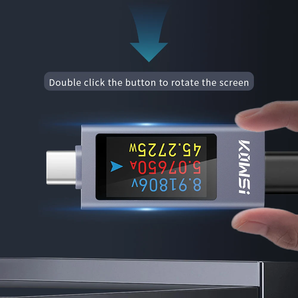 KWS-2303C Display Multi-function Screen Digital Type-C Tester Voltage Current Power Meter DC 4~30V 0~12A Charger Indicator